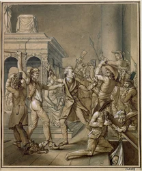 Alexandre Lenoir Opposing the Destruction of the Royal Tombs of the French Monarchy in the Church of Saint-Denis